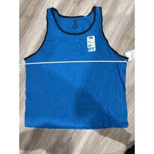 Fruit of The Loom 360 Breathe Men Tank Top - Color: Blue/Black - Size: 2XL